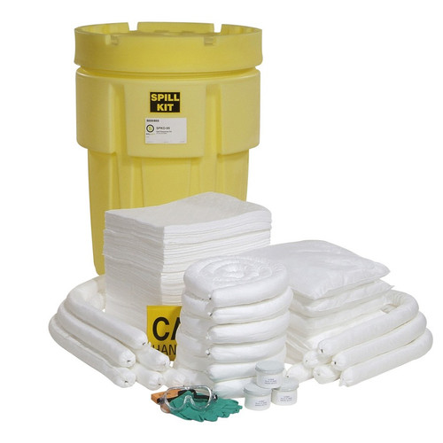 SpillTech SPKO-95 Yellow 100% Polyethylene OverPack Salvage Oil-Only Drum Spill Kit - 1 Pack