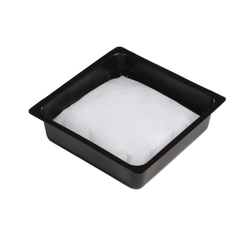 SpillTech WPIL1224 White/Black Tray Poly Blend Oil-Only Pillow in a Pan - 24 Pack