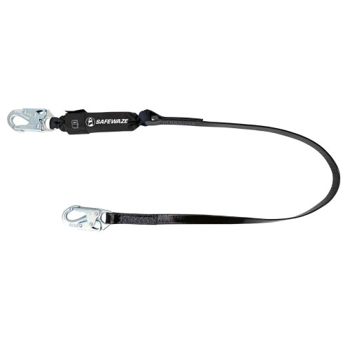 SAFEWAZE PRO-Shield 6′ Energy Absorbing Lanyard: Steel Snap or Rebar Hook Option
