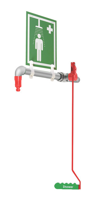 Ring Main Mounted Indoor Unheated Safety Shower with Stainless Steel Pipe
