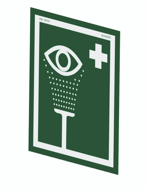 Universal Eye/Face Wash Sign for Wall Mounting