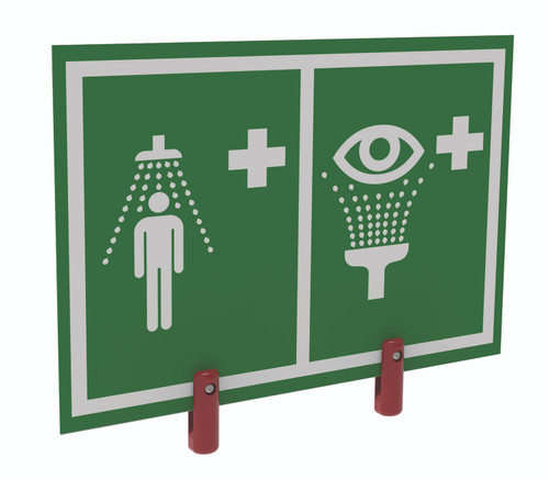 Universal Safety Shower and Eye/Face Wash Sign with Brackets, Outdoor Showers with Insulation