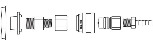 Justrite 12004 Stainless Steel 1/4 in ID EPDM Tube for 12017 Replacement Fitting Disconnect Assembly - Each