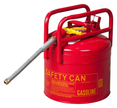 Justrite 1215 24 gauge Galvanized Steel DOT Transport Type II Safety Can with Hose - Each