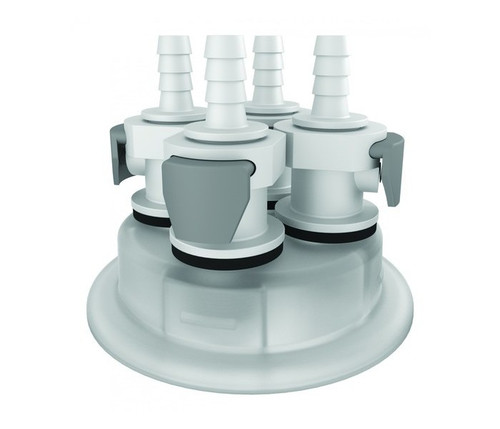 Justrite 12873 Polypropylene Open Top Carboy System Cap Adapter - Each