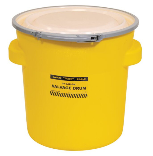 Eagle 1654 Yellow High Density Polyethylene Barrel Drum - Each