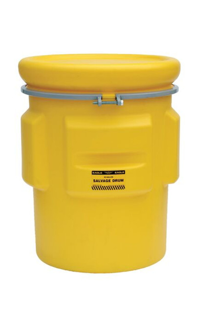 Justrite 1665 Yellow High Density Polyethylene Salvage Drum - Each
