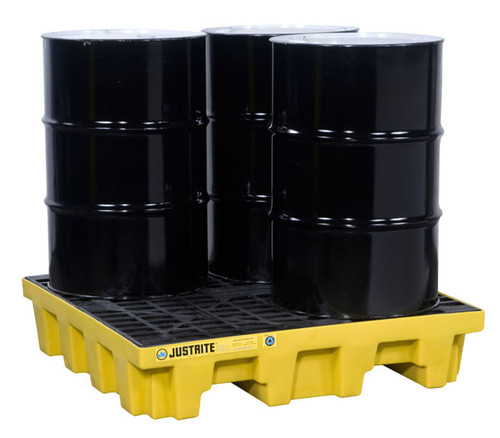 Justrite 28634 5000 lb 4 Square EcoPolyBlend Spill Containment Pallet - Each