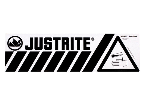 Justrite 29007 Safety Cabinets Bottom Haz-Alert Acid Band Warning Label - Each