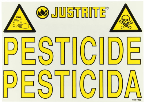Justrite 29984 Bilingual Pesticide Label - Each