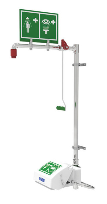 Justrite 33G45G 1-1/4 in FNPT Closed ABS Bowl Hughes Combination Shower - Each