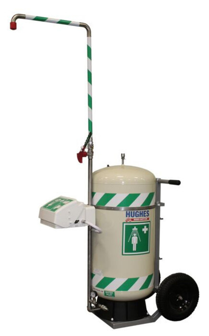 Hughes 40K45G 1/2 in NPT Quick Release Hose Connector White Mobile Self-Contained Safety Shower with Eye/Face Wash - Each