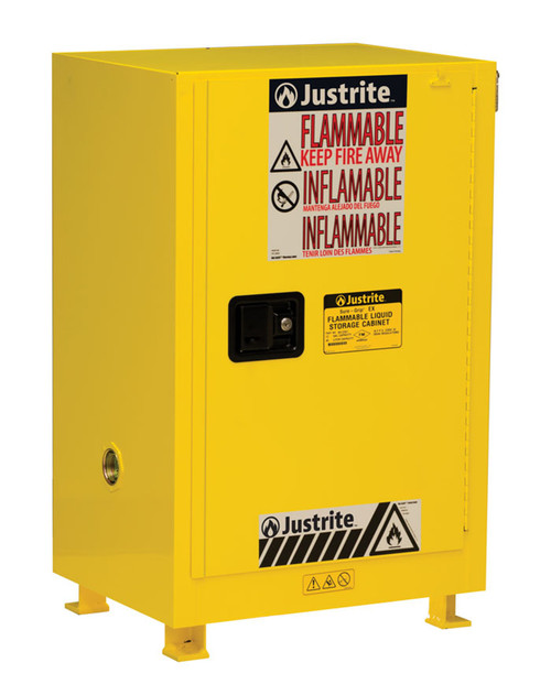 Justrite 8912207 Yellow 18 gauge Steel US Navy Flammable Cabinet - Each