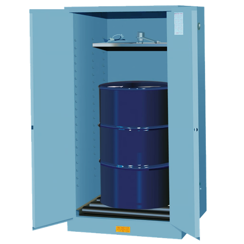 Justrite 896202 55 gal Blue Sure-Grip EX Flammable Drum Cabinet - Each