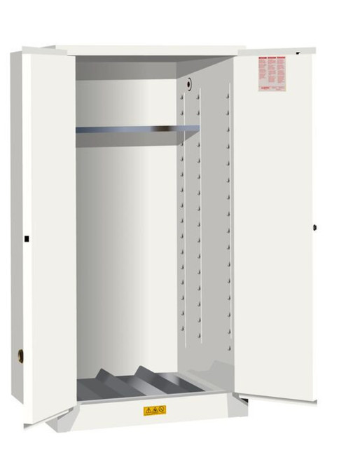 Justrite 896205 55 gal White Sure-Grip EX Flammable Drum Cabinet - Each