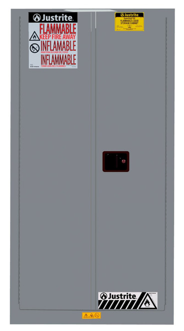 Justrite 896223 55 gal Gray Sure-Grip EX Flammable Drum Cabinet - Each