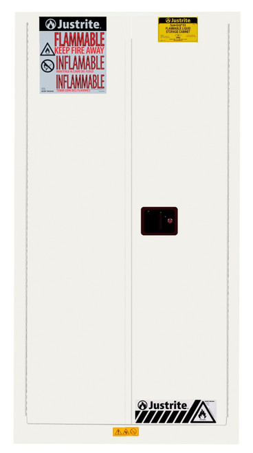 Justrite 896225 55 gal White Sure-Grip EX Flammable Drum Cabinet - Each