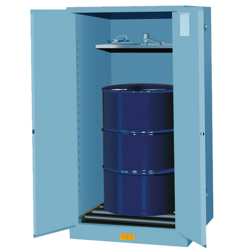 Justrite 896262 55 gal Blue Sure-Grip EX Flammable Drum Cabinet - Each