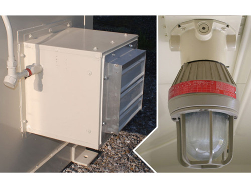 Justrite 915501 17 in H x 17 in W x 17 in D Exterior Electrical Package Explosion Proof Interior Light and Fan - Each