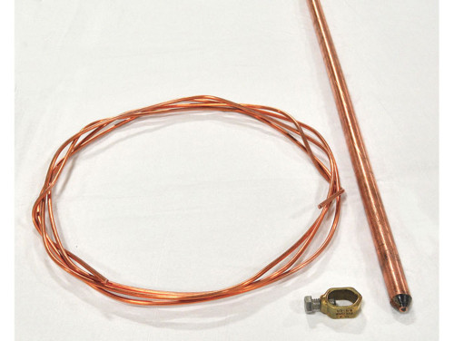 Justrite 915505 Galvanized Steel Rod/Copper Wire 6 in W x 96 in L x 0.625 in Outside Dia Exterior Grounding Kit - Each