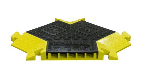 Checkers Safety BB5Y-125-T-B/Y Polyurethane Black Lid/Yellow Base Y-Section Cable Protector - Each