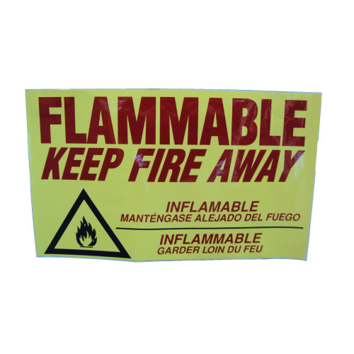 Justrite C97D Yellow Flammable Replacement Decal - Each