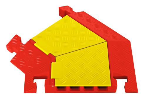 Checkers Safety CPT4X125-L-Y/O Yellow Lid/Orange Base Polyurethane 45 Degree Left Turn - Each