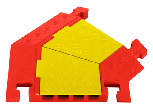 Checkers Safety CPT4X125-R-Y/O Yellow Lid/Orange Base Polyurethane 45 Degree Right Turn - Each