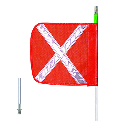 Checkers Safety FS8XL-QD-O 12 x 11 in Orange General Purpose Non-Lighted Warning Whip - Each