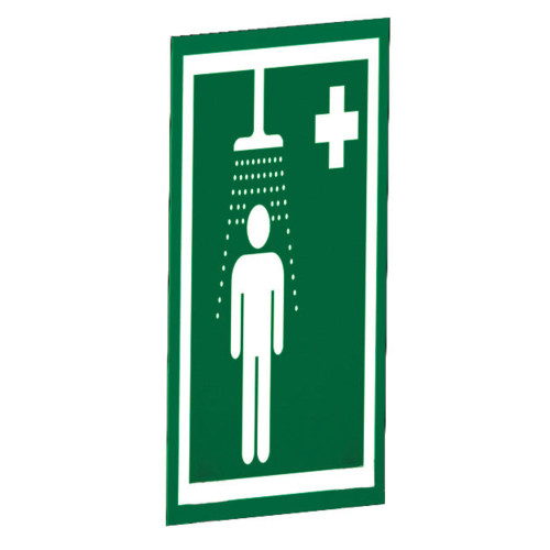 Hughes S-BRAC-SIGN-WAL PVC White on Green Universal Safety Shower Sign - Each