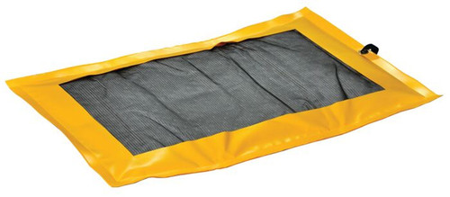 Justrite T8361 Yellow PVC Coated Fabric SpillNEST XT Off-Road Drip and Oil Absorbent Pad with Grommets - Each