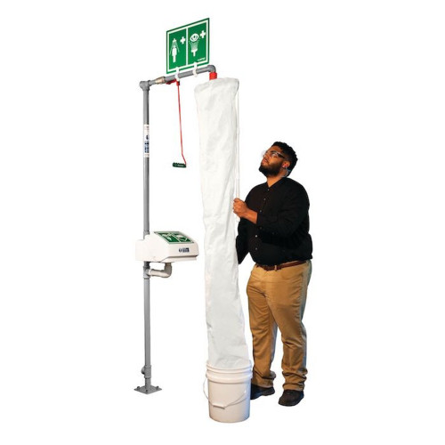 Hughes TEST-KIT White High Density Polyethylene Bucket/Sleeve PVC Support Ring Safety Shower Test Kit - Each