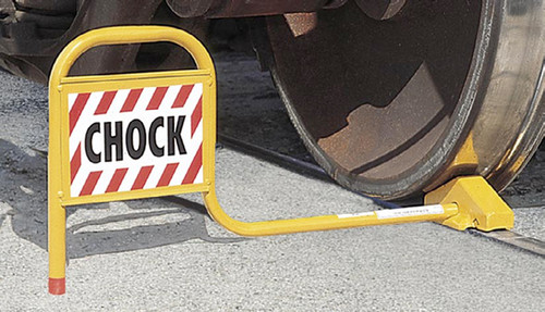 Aldon Single Railroad Wheel Chock with Flag for Flush Rail (4011-02)