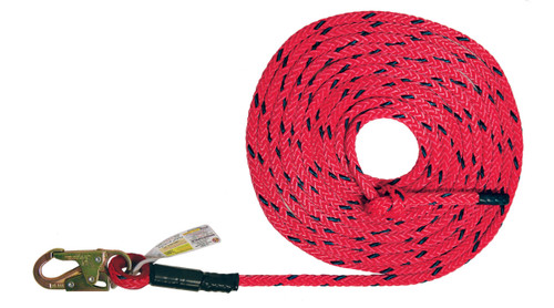 Super Anchor Safety 4033 Deluxe Poly-Olefin 340 lb 12-Strand Vertical Fall Protection Lifeline with Snap Hook - 1/Box