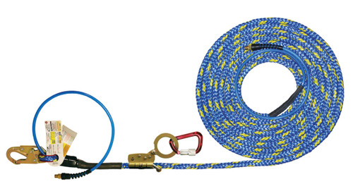 Super Anchor Safety 4064 X-Line Poly-Dace 310 lb 12 Strand Pneumatic Vertical Fall Protection Lifeline with Snap Hook - 1/Box