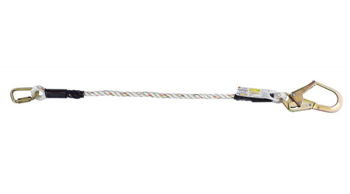 Super Anchor Safety 4109 Poly-Dace 340 lb 3-Strand Class A Rope Lanyard with Snap Hook - Each