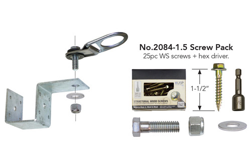 Super Anchor Safety 1302-PS Hot Dipped Galvanized Steel 3/16 in Wood Purlin Anchor Kit - Each