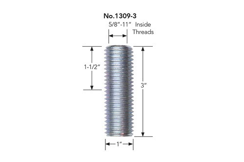 Super Anchor Safety 1309-3 Zinc Plated Steel 1 in Dia x 3 in L Adjustable Receiver Bolt - Each