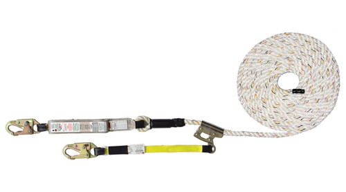 Super Anchor Safety 5502-X Value Snaphook 340 lb 3-Strand Vertical Customized Assembly Fee Value Fall Arrester Lifeline with Snap Hook - 1/Box