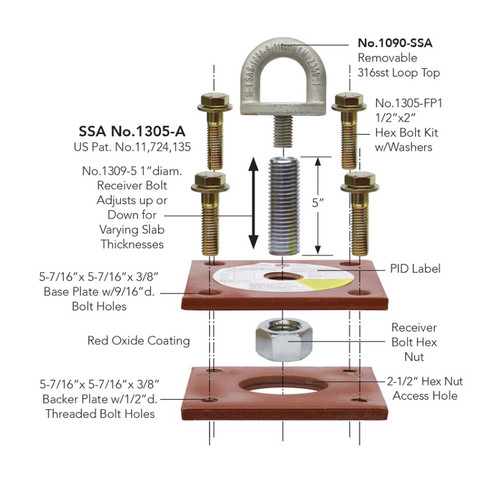 Super Anchor Safety SSA-1305-A Steel Sub-Surface Anchor - Each