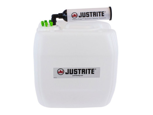 Justrite 12836 Top Handle High Density Polyethylene UN/DOT Approved VaporTrap Carboy with Filter Kit - Each