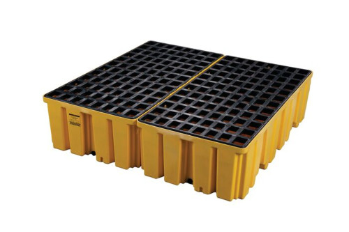 Justrite 1640 4-Drum High Density Polyethylene Spill Containment Pallet - Each