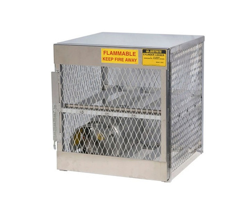 Justrite 23001 Aluminum Gas Cylinder Cabinet Locker - Each