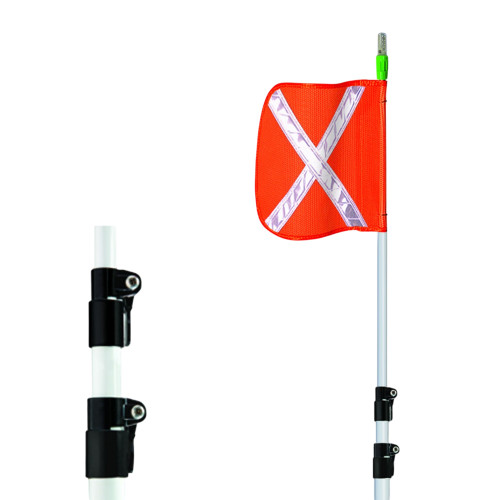 Justrite TPCWHP10XL-16-O Orange General Purpose Lighted Warning Whip with Telescoping Pole - Each
