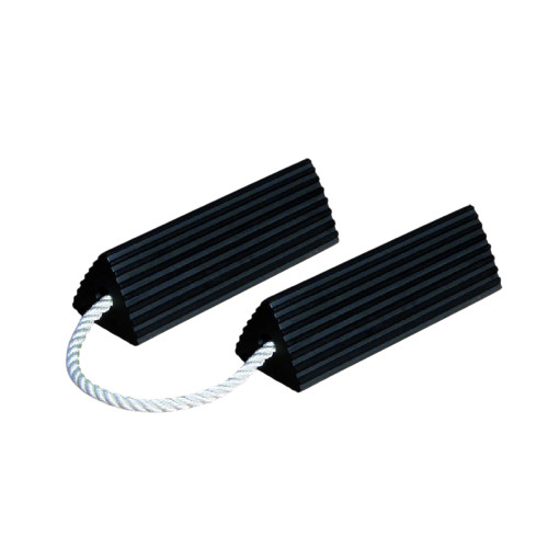 Justrite RC5510-P Black High Density Rubber Triangular Design Aviation Wheel Chock