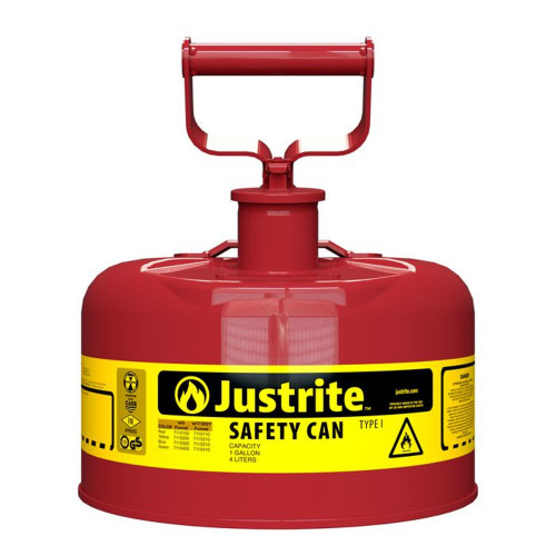 Justrite 7110100 Steel Self-Closing Lid Type I Safety Can - Each