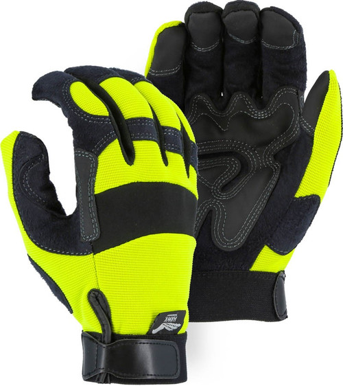 Majestic Glove 2139HY Armor Skin Synthetic Leather with PVC Patches Double Palm Mechanics Gloves, Multiple Sizes Available