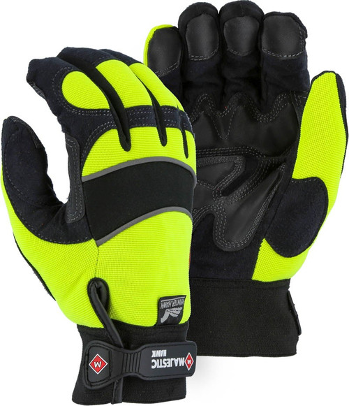 Majestic Glove 2145HYH Armor Skin Synthetic Leather Winter Lined Mechanics Gloves, Multiple Sizes Available