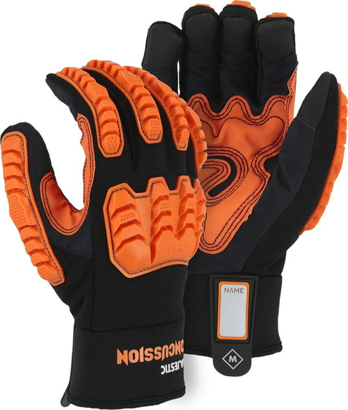 Majestic Glove Knucklehead 21472BK Armor Skin Synthetic Leather with D3O Aero Padding Mechanics Gloves, Multiple Sizes Available