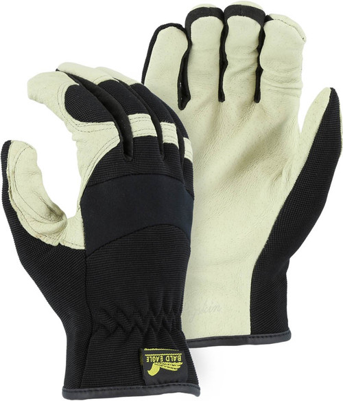 Majestic Glove Bald Eagle 2152D Beige Pigskin Mechanics Gloves, Multiple Sizes Available